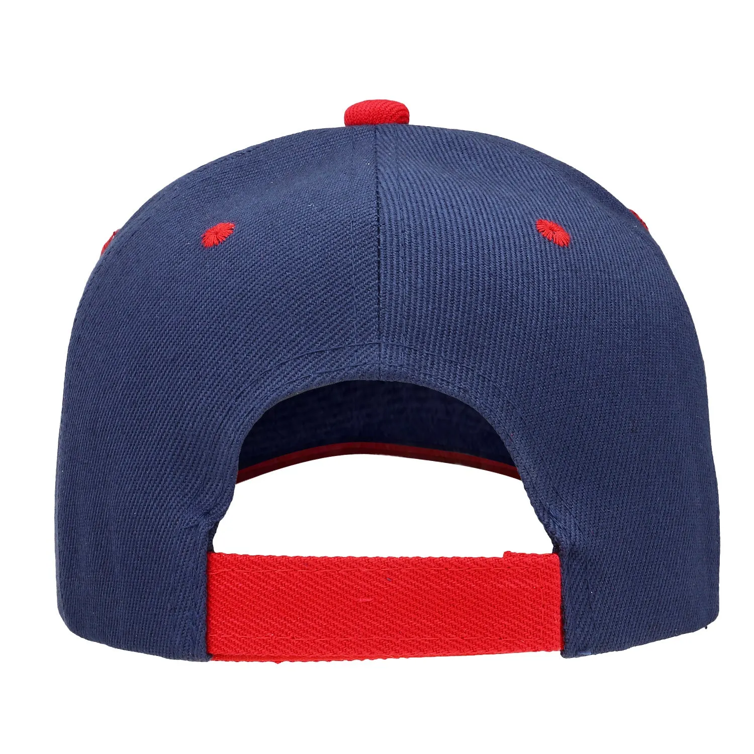12-Pack Baseball Dad Cap Velcro Strap Adjustable Size - Navy/Red