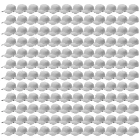 144-Pack Baseball Dad Cap Velcro Strap Adjustable Size - Light Gray