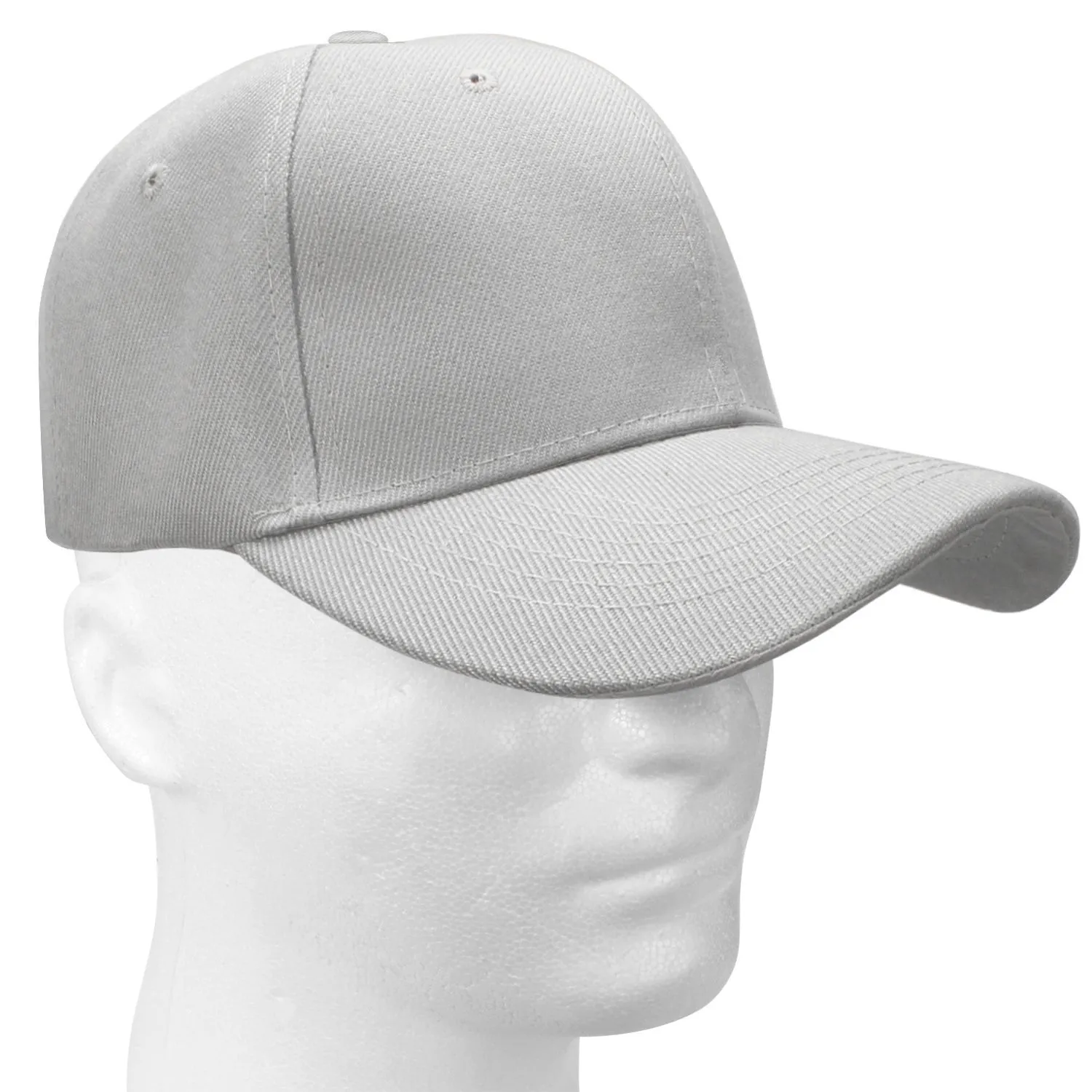 144-Pack Baseball Dad Cap Velcro Strap Adjustable Size - Light Gray