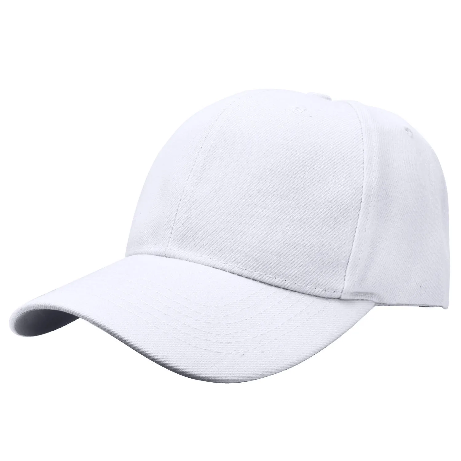 144-Pack Baseball Dad Cap Velcro Strap Adjustable Size - White