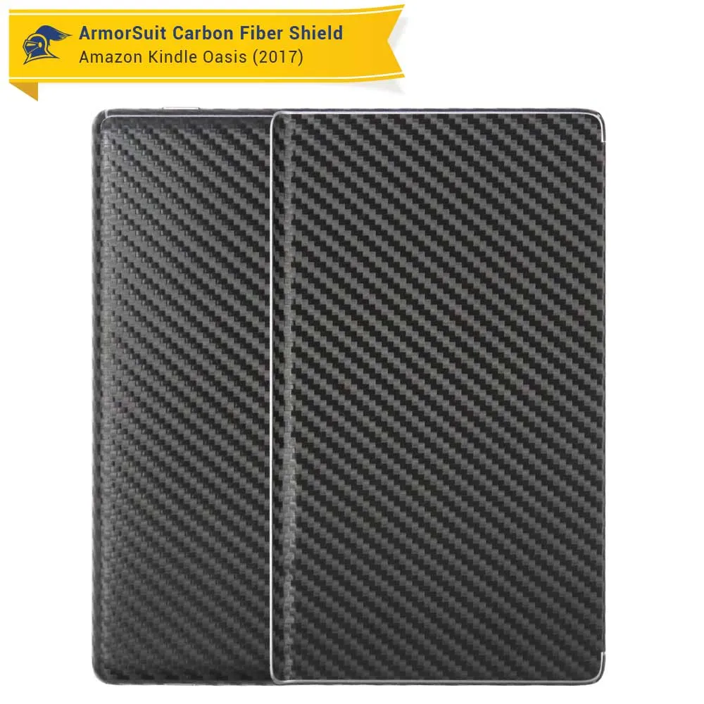 Amazon Kindle Oasis 2017 & 2019 Screen Protector   Black Carbon Fiber Skin