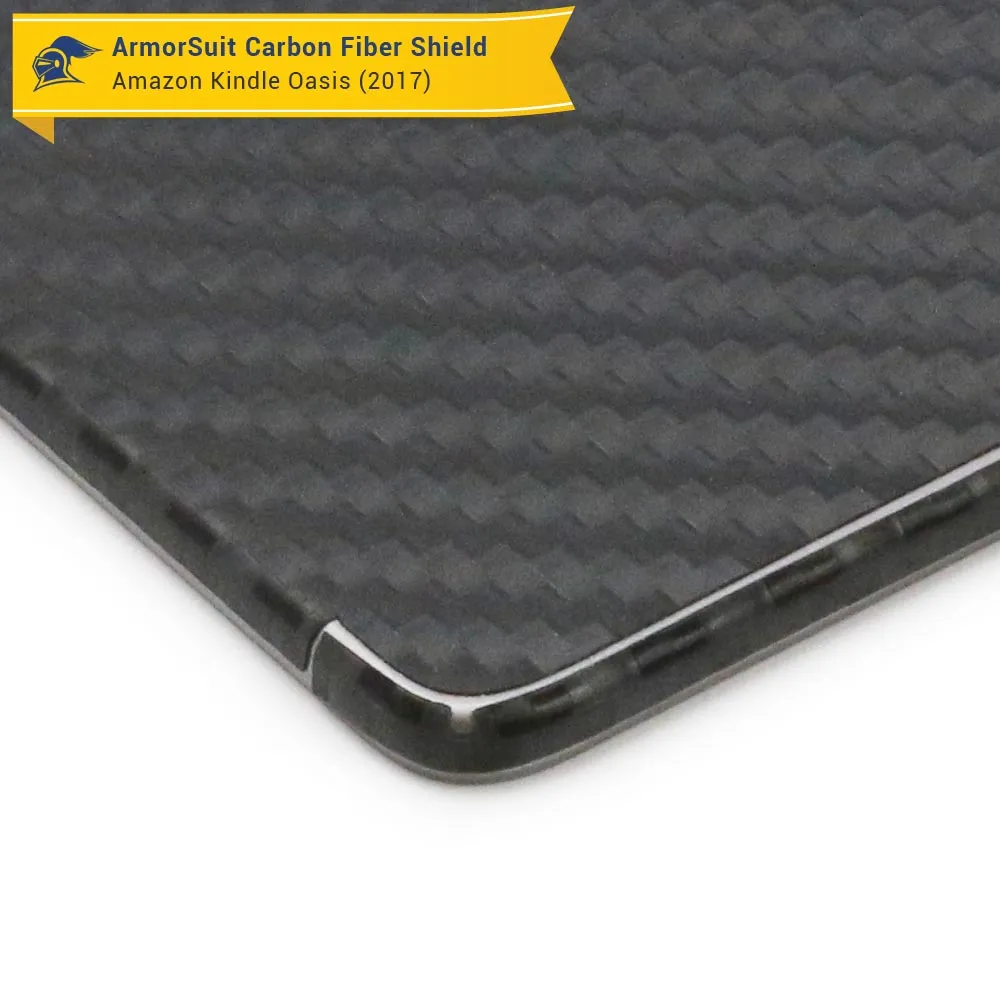 Amazon Kindle Oasis 2017 & 2019 Screen Protector   Black Carbon Fiber Skin