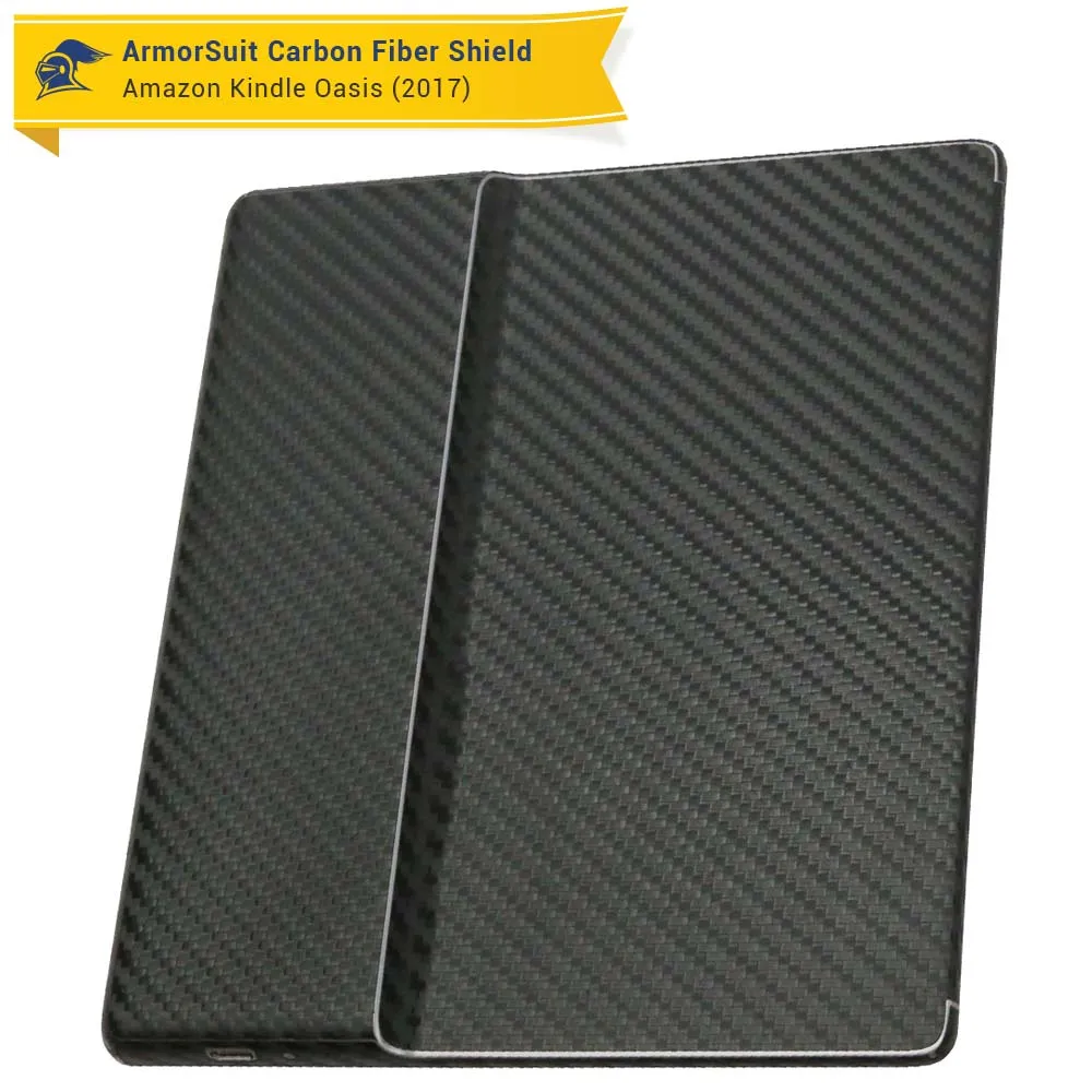 Amazon Kindle Oasis 2017 & 2019 Screen Protector   Black Carbon Fiber Skin