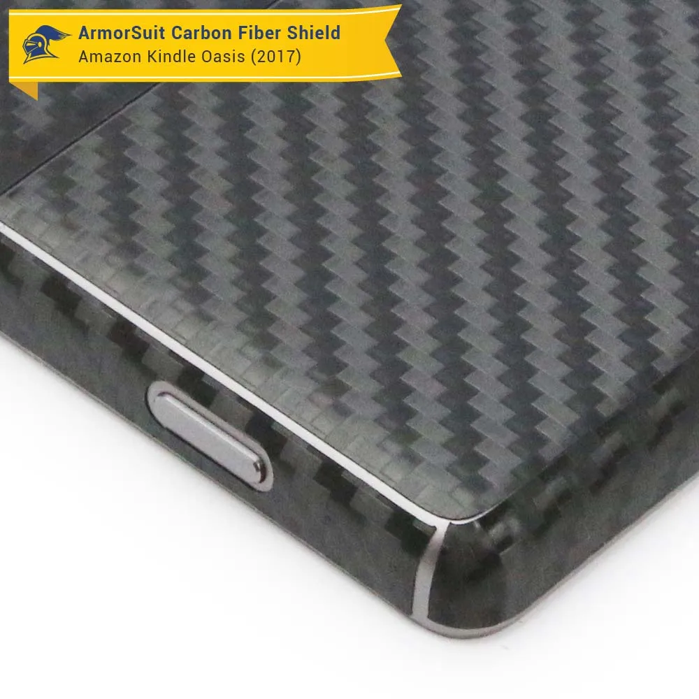 Amazon Kindle Oasis 2017 & 2019 Screen Protector   Black Carbon Fiber Skin