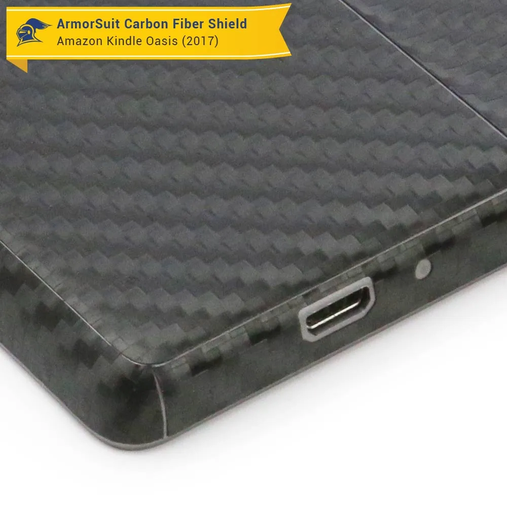 Amazon Kindle Oasis 2017 & 2019 Screen Protector   Black Carbon Fiber Skin