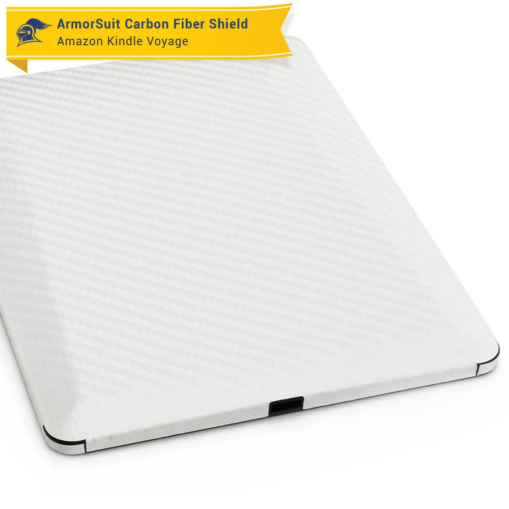 Amazon Kindle Voyage Anti-Glare (Matte) Screen Protector   White Carbon Fiber Skin