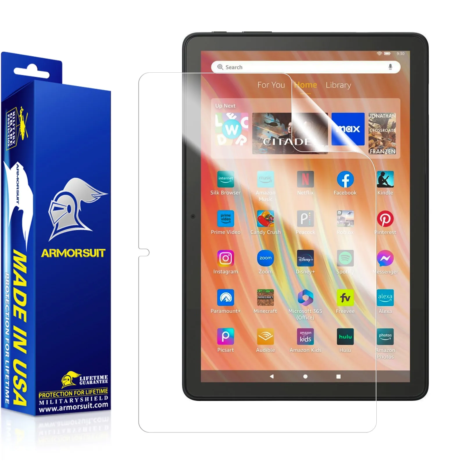 ArmorSuit 2 Pack Screen Protector for Fire HD 10/ HD 10 Plus/ HD 10 Kids/ HD 10 Kids Pro (2023 / 2021 Released) MilitaryShield Film - Made in USA