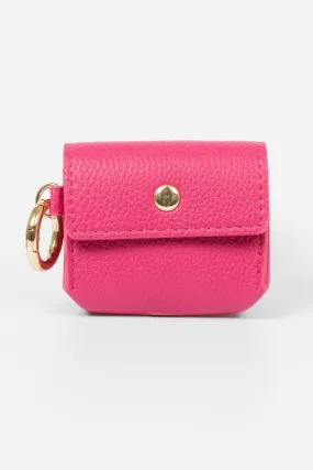Asher Wireless Earbuds Case - Pink, Faux Leather