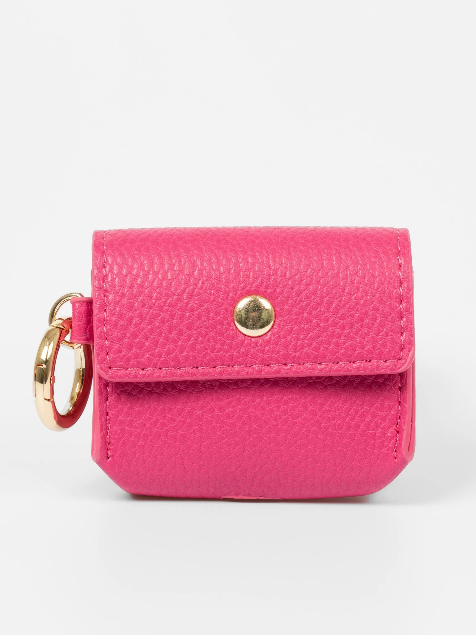 Asher Wireless Earbuds Case - Pink, Faux Leather