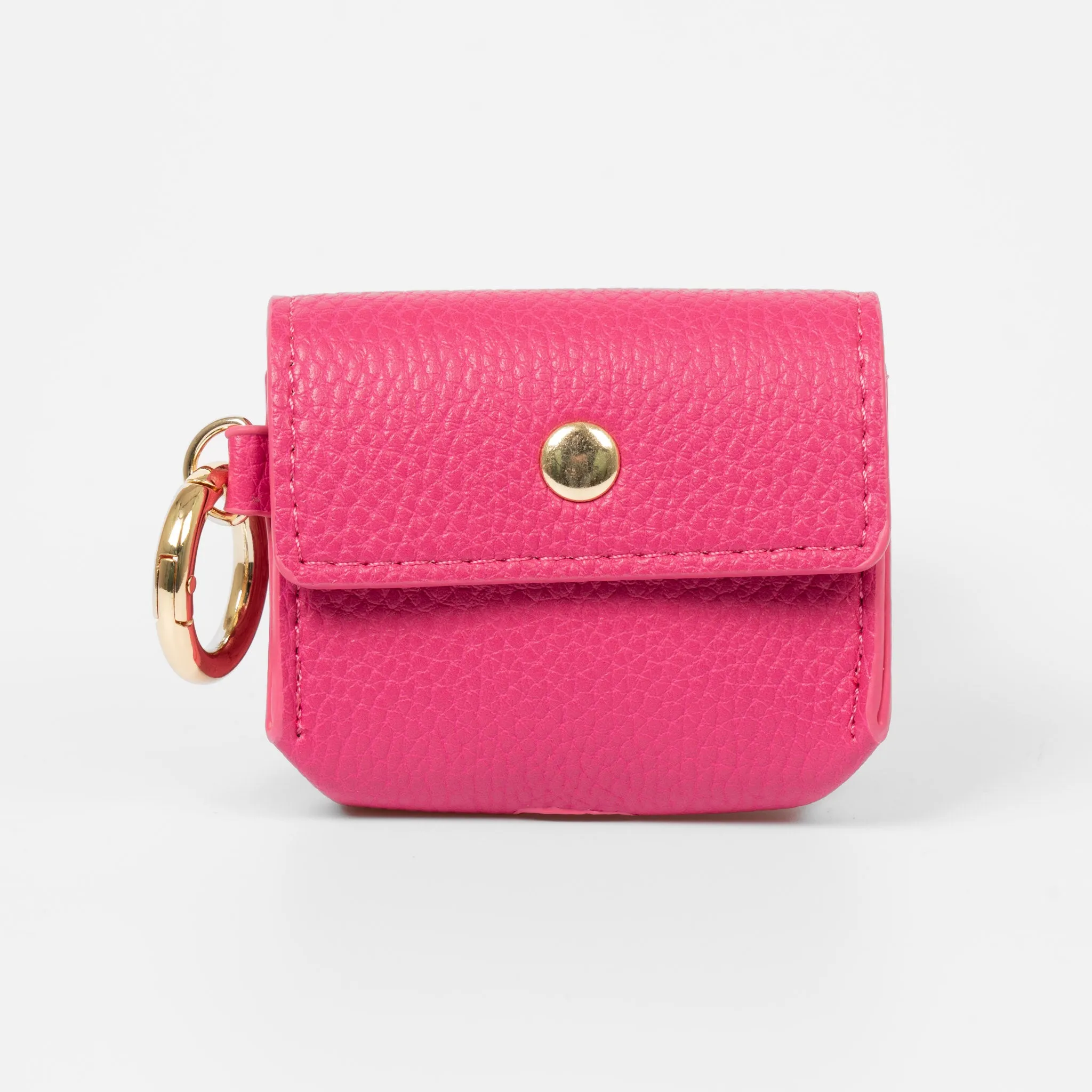 Asher Wireless Earbuds Case - Pink, Faux Leather