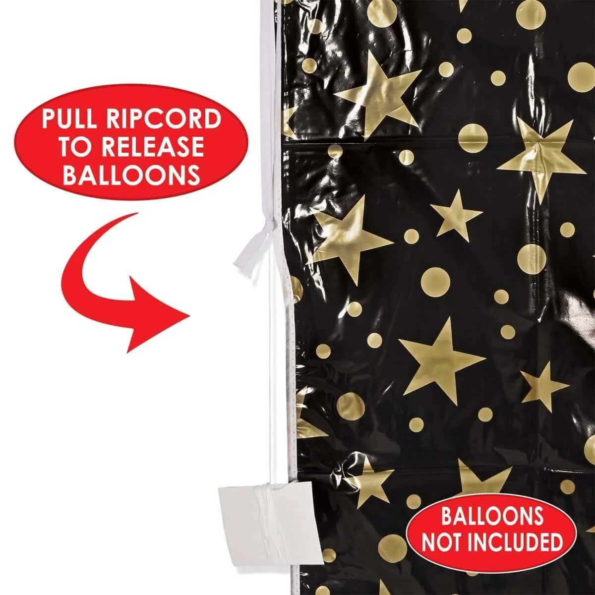 Black And Gold Plastic Balloon Bag
