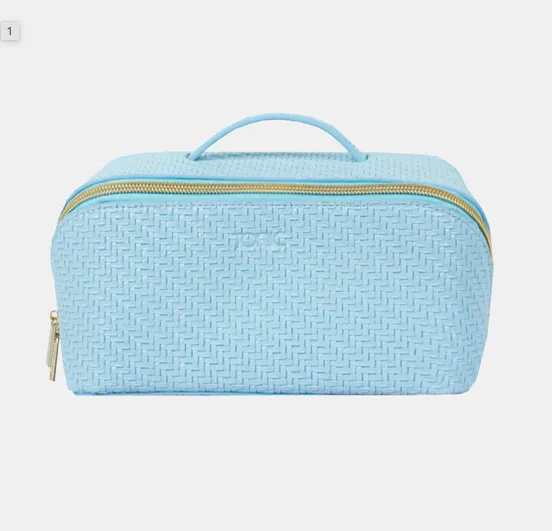Bluebell Herringbone Beauty Bag-Medium