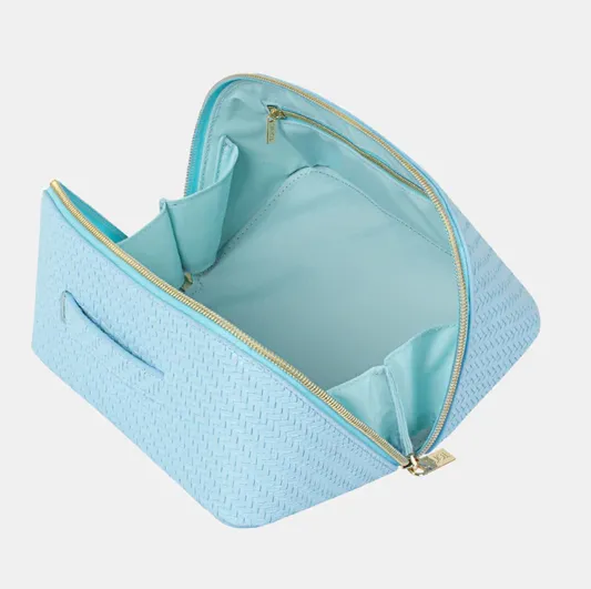 Bluebell Herringbone Beauty Bag-Medium