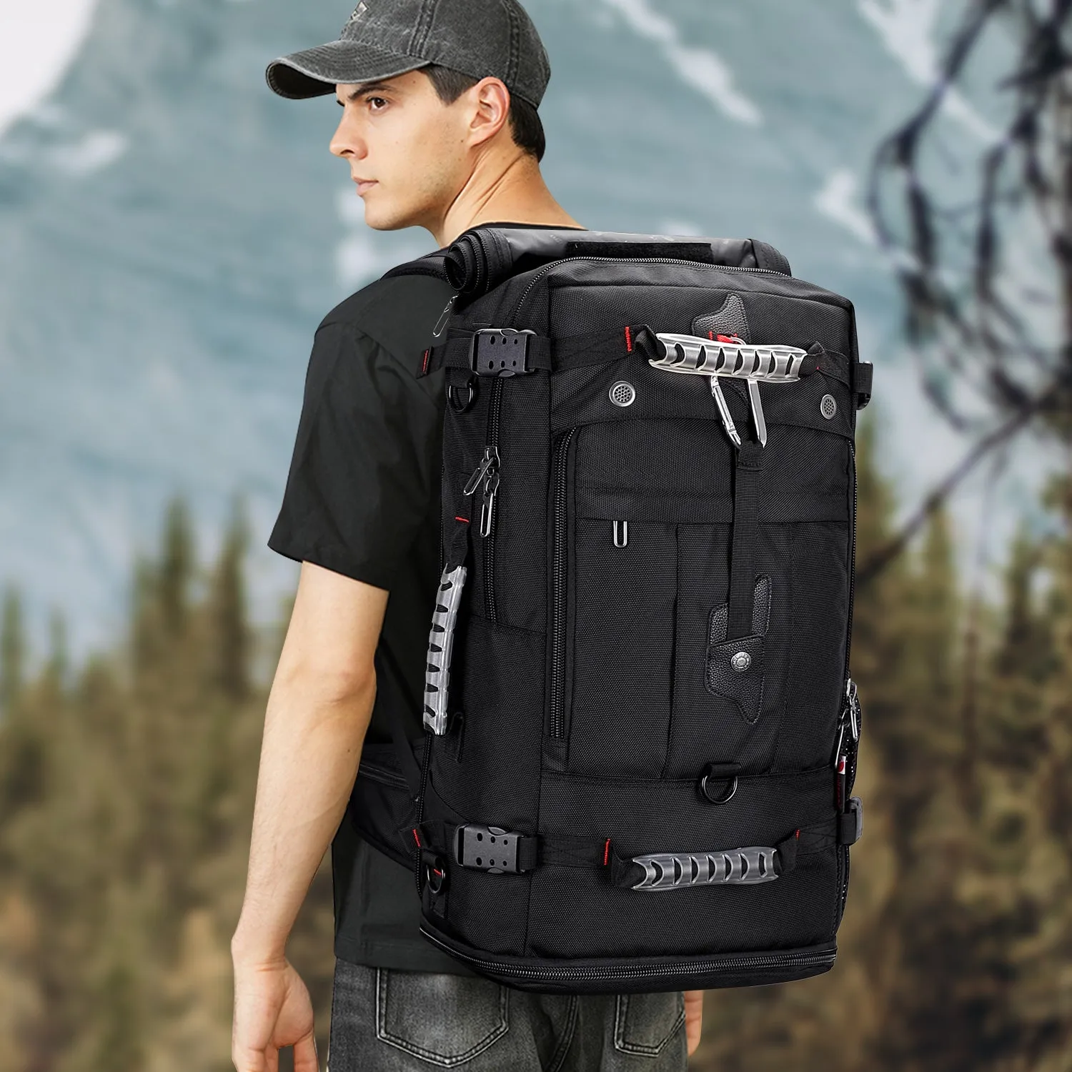 Camo Nylon Travel Backpack for Men