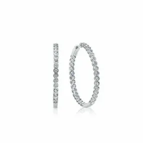 CRISLU Bezel Inside Out Hoops Finished in Pure Platinum