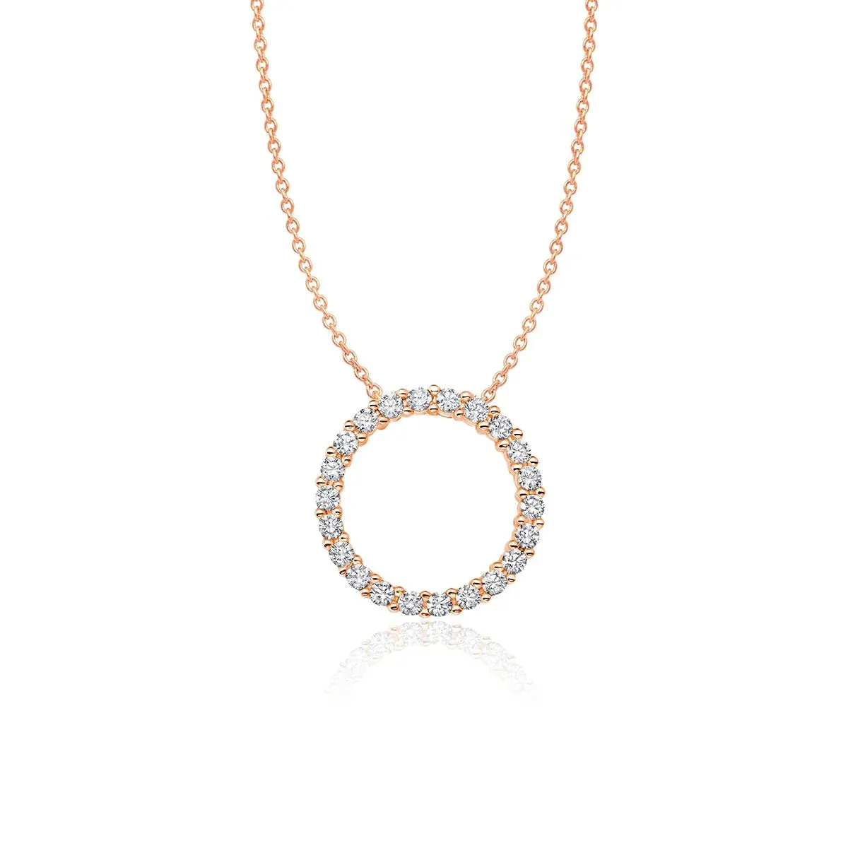 CRISLU Open Pave Circle Necklace In 18kt Yellow Gold
