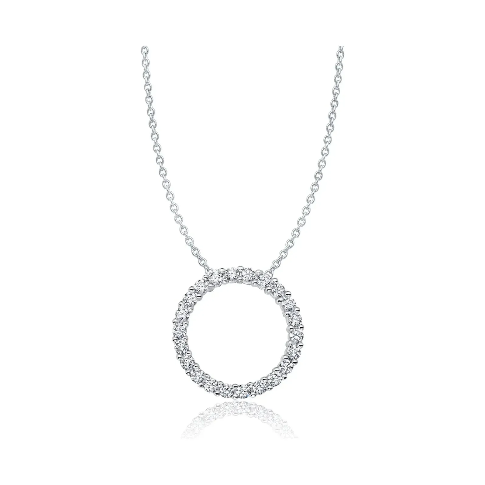 CRISLU Open Pave Circle Necklace In 18kt Yellow Gold