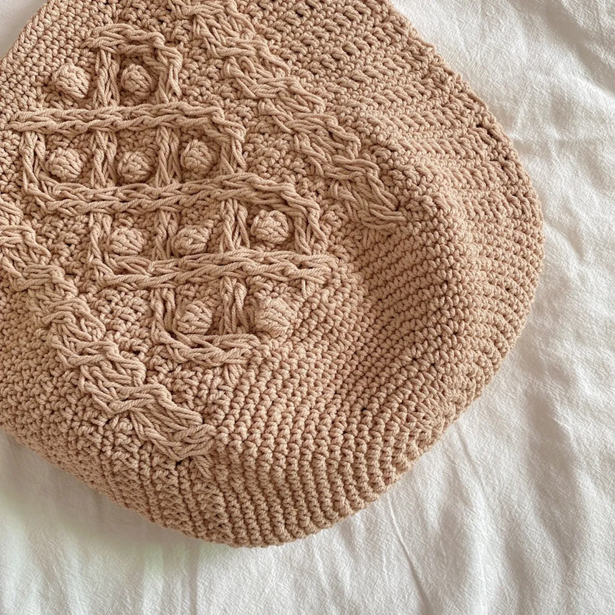 Elena Handbags Handmade Cotton Knitted Shoulder Bucket Bag