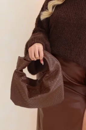 Emilia chocolate knot bag