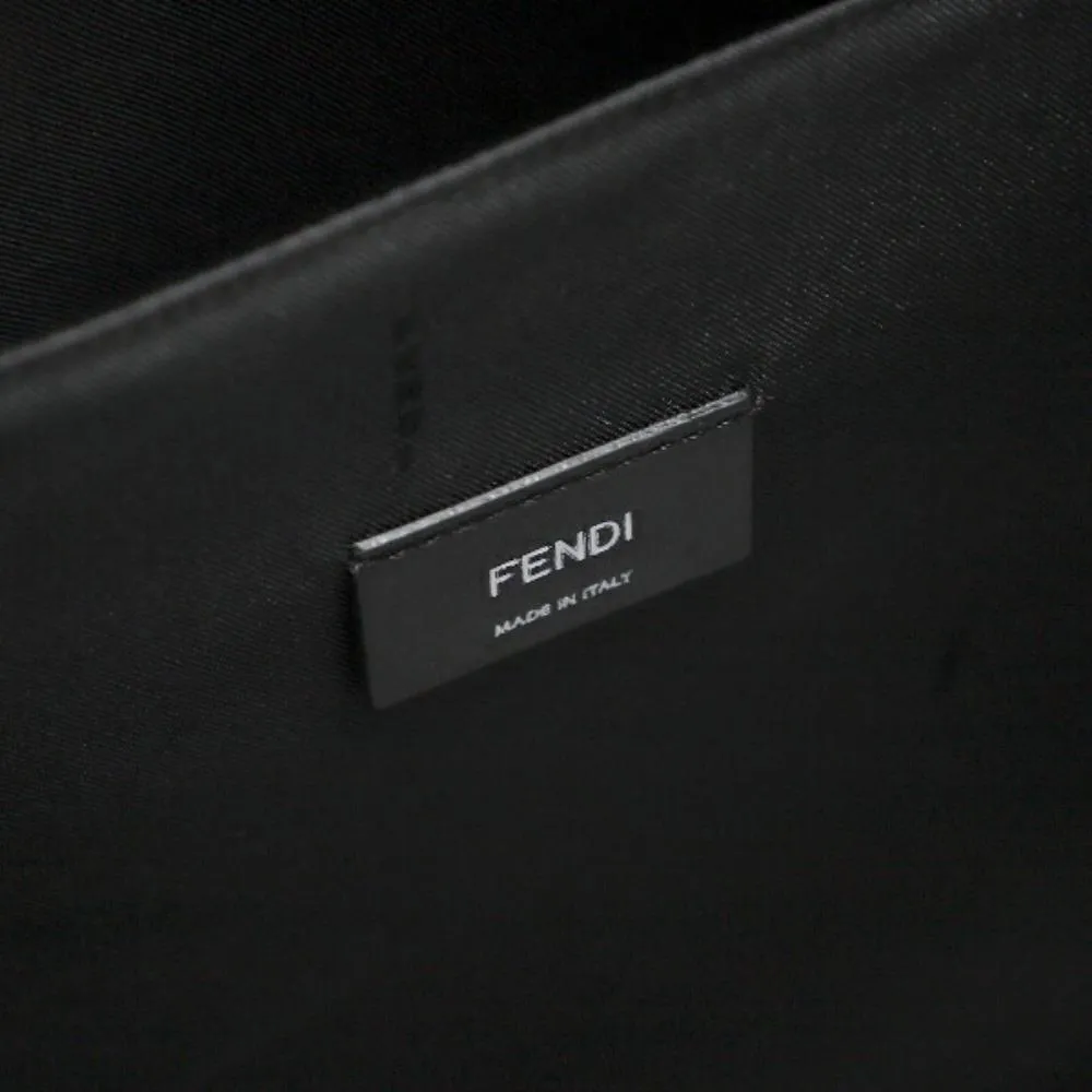 Fendi Zaino Marine Blue Canvas Stamp Logo Backpack 7VZ044
