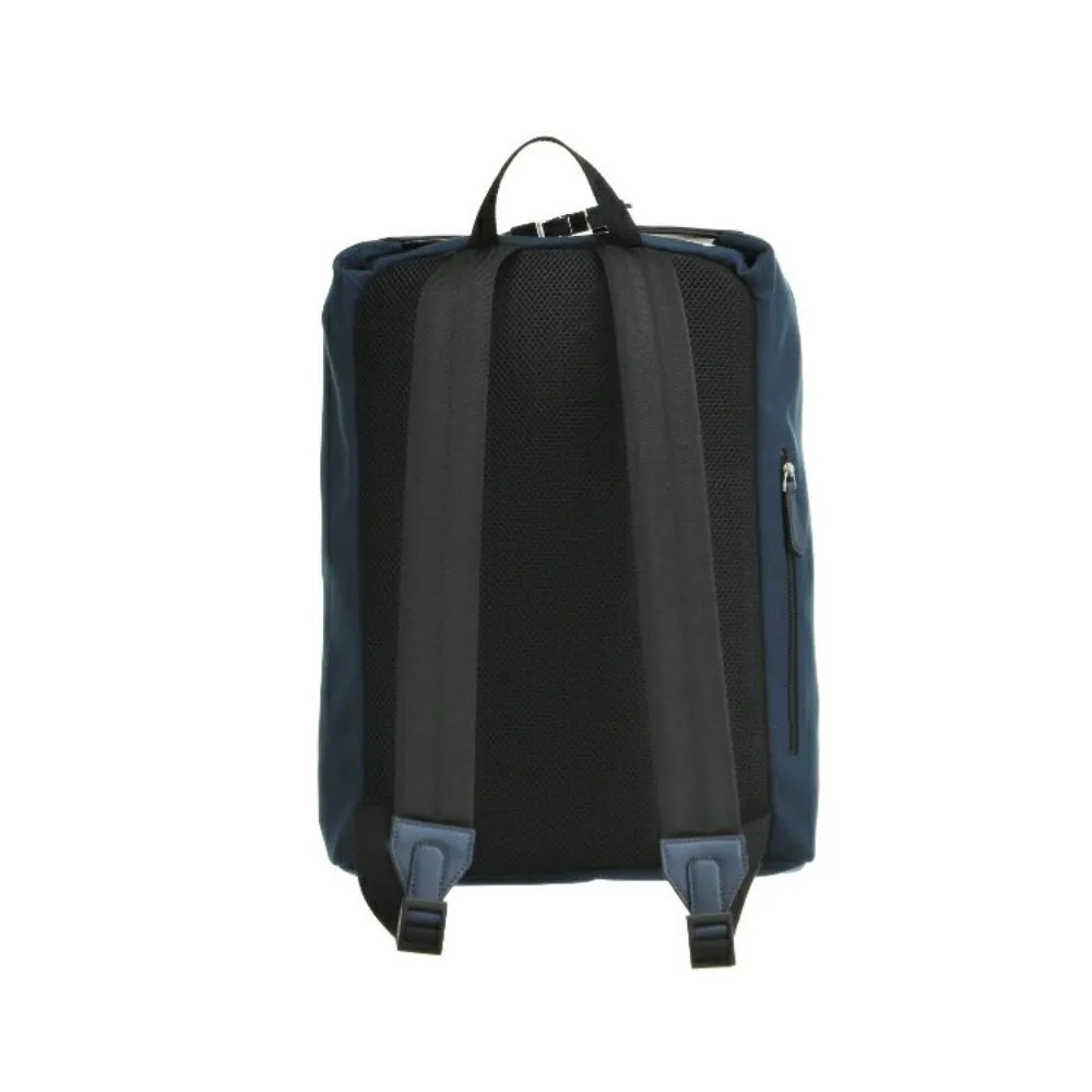 Fendi Zaino Marine Blue Canvas Stamp Logo Backpack 7VZ044