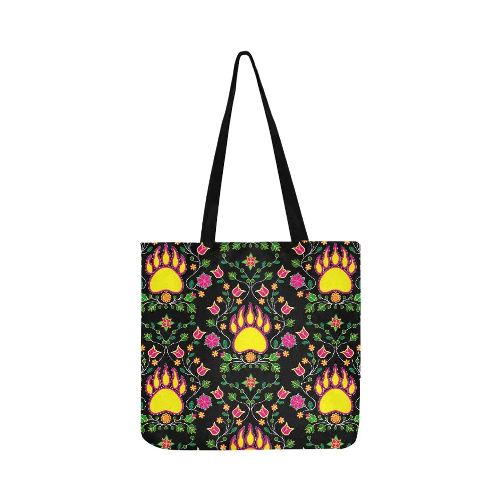 Floral Bearpaw Reusable Shopping Bag (Two sides)