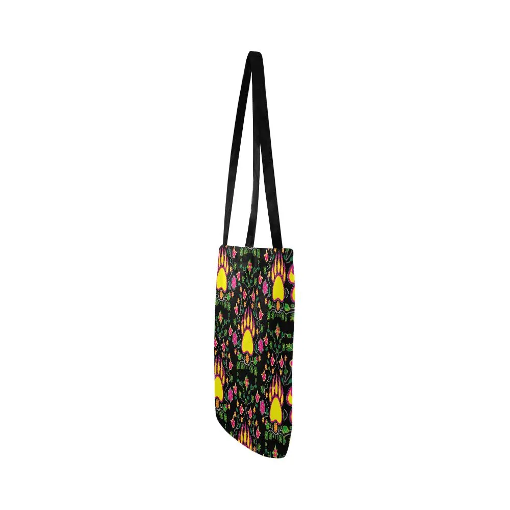 Floral Bearpaw Reusable Shopping Bag (Two sides)