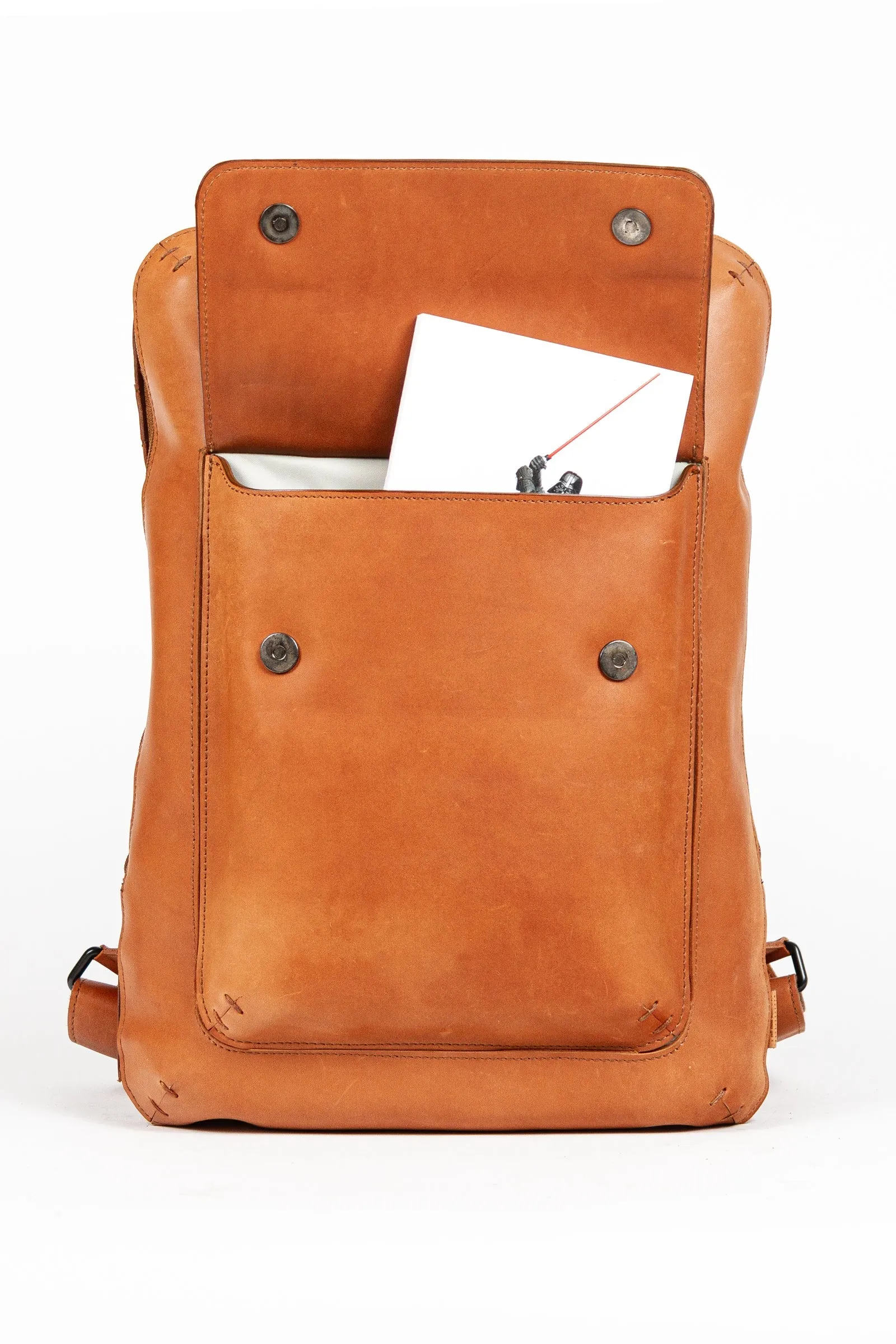 Futura Snap Pocket Backpack in Cognac