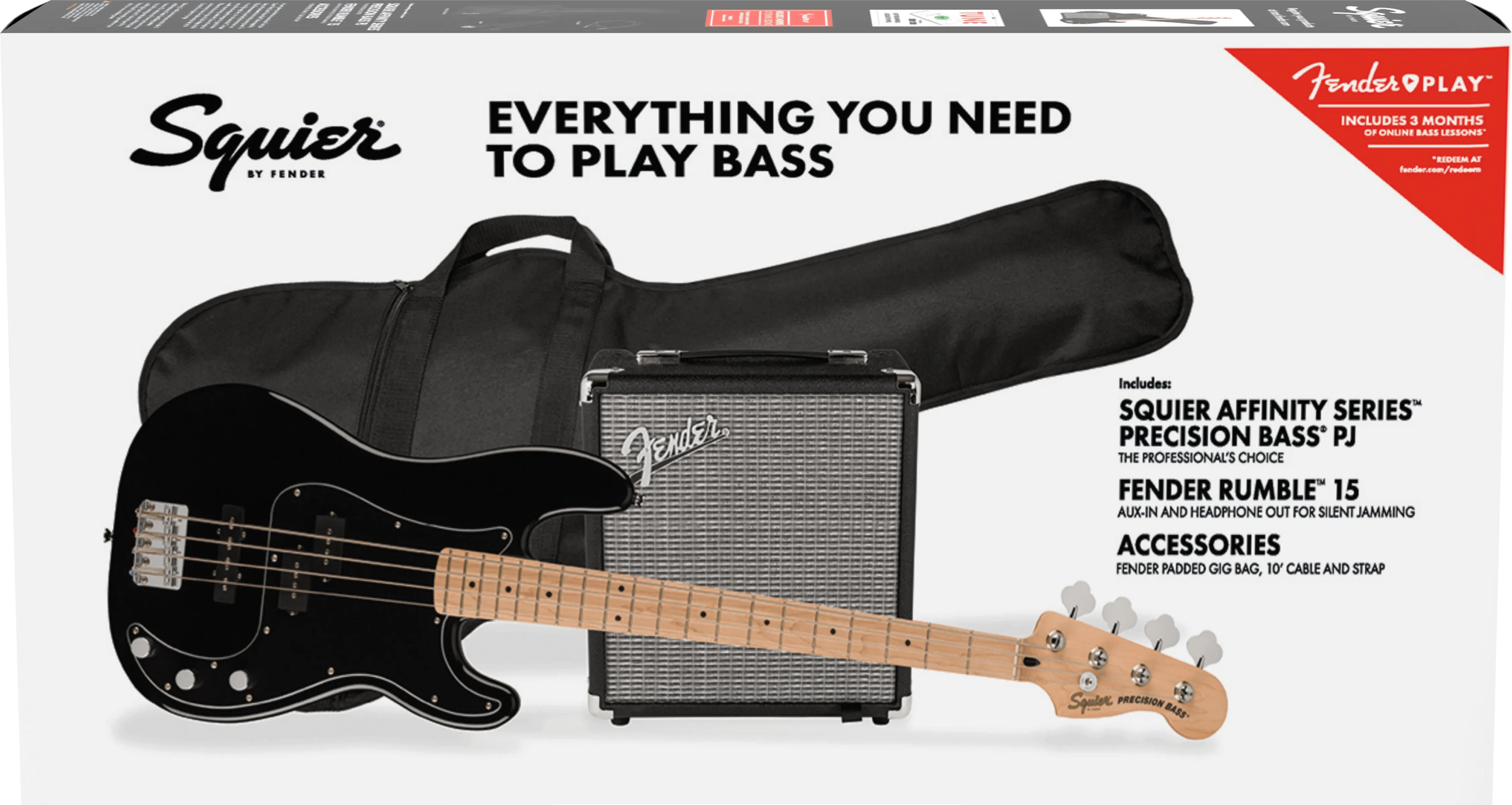 GENTLY USED Squier Affinity Series Precision Bass PJ Pack
