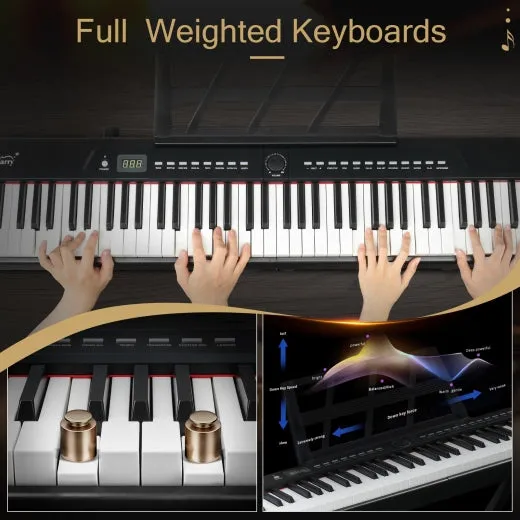Glarry GPP-105 88 Key Full Size Semi-Weighted Standard Electric Digital Piano Black