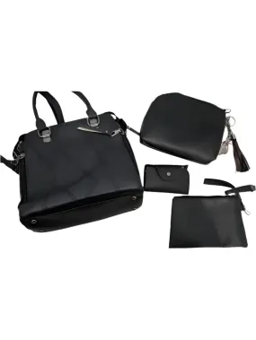 Handbag Faux Leather Black-3-Piece - 9.5x10" 669214x
