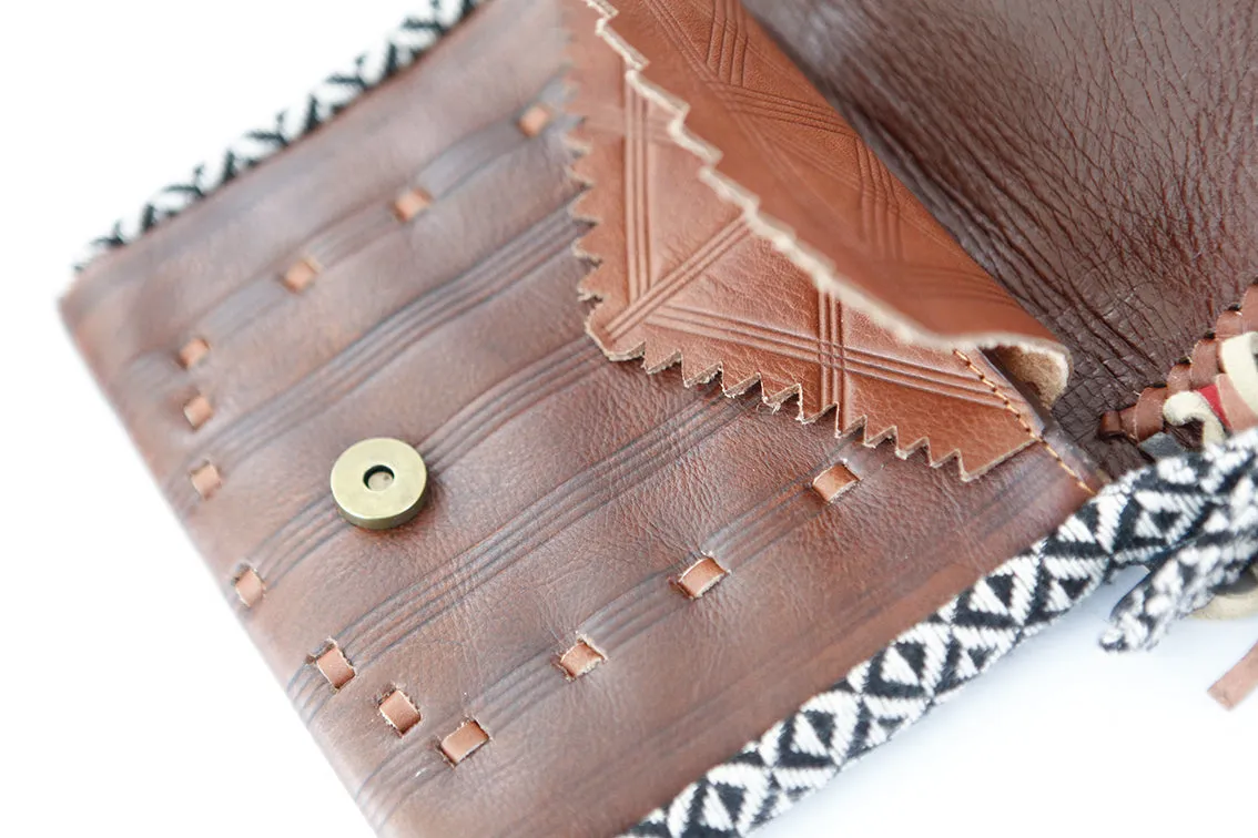 Handmade Boho Leather Fringe Crossbody Purse Western Purses With Fringe For Women