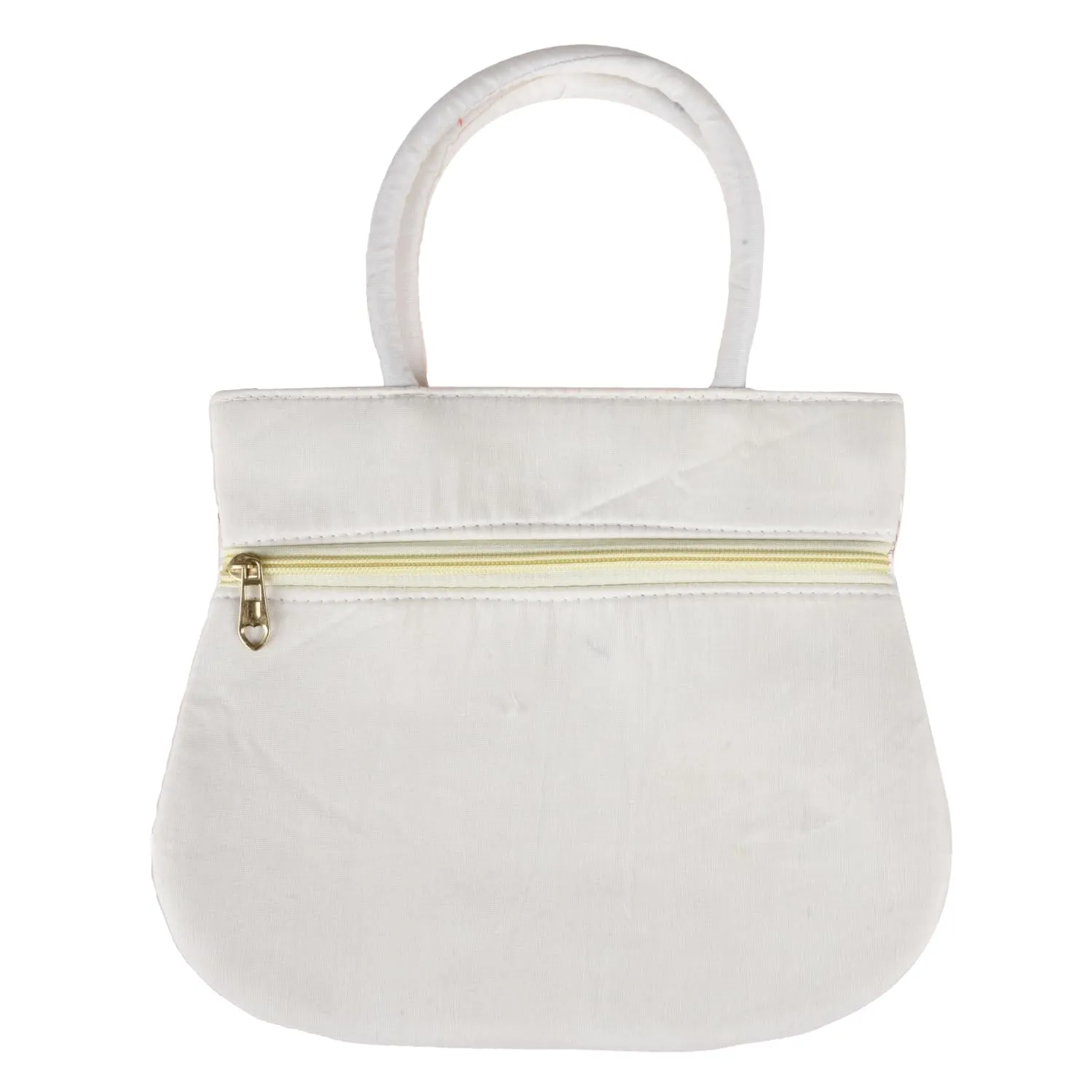 Heart Home Hand Bag|Traditional Hand Bag|Silk Wallet Hand Bag|Woman Tote Hand Bag|Ladies Purse Handbag|Gifts Hand Bag|Curved Shape Embroidery Hand Bag|Cream