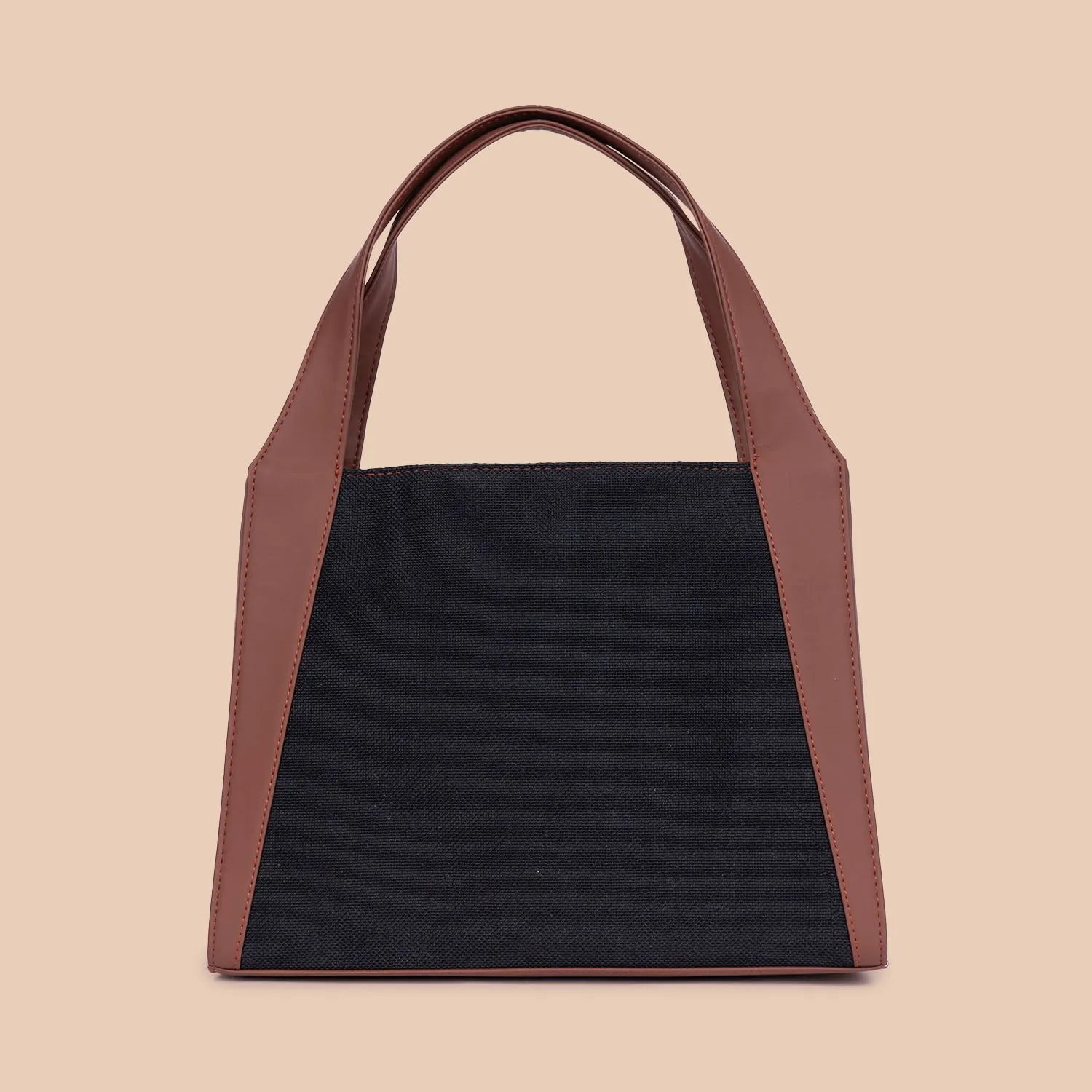 Jet Black Trapezia Tote