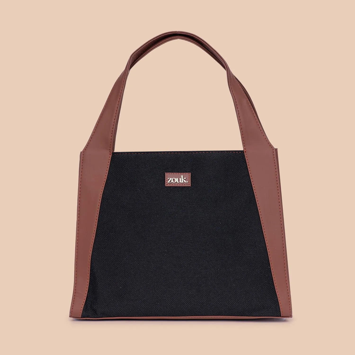 Jet Black Trapezia Tote