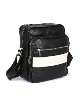 Karla Hanson Men's Professional & Travel Flight Bag Black White Stripe