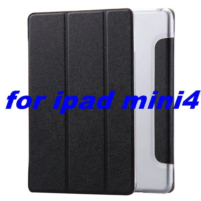 KISSCASE For ipad mini ipad5 6 Air 2 Flip Transparent Clear Silk Leather Case For ipad Air air2 Mini 1 2 3 4 Stand Full Cover