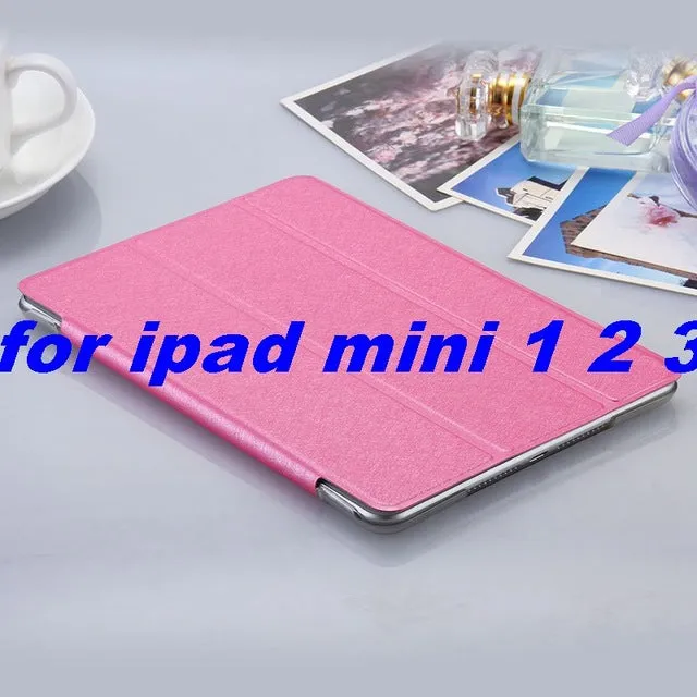 KISSCASE For ipad mini ipad5 6 Air 2 Flip Transparent Clear Silk Leather Case For ipad Air air2 Mini 1 2 3 4 Stand Full Cover