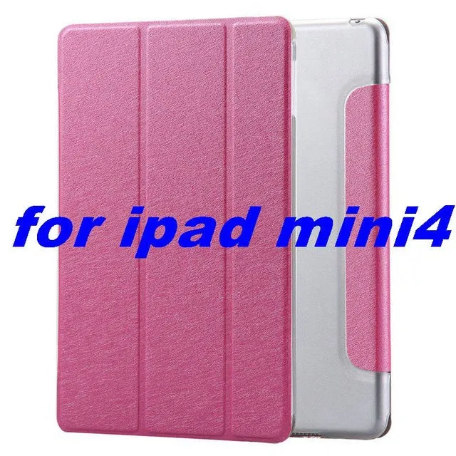 KISSCASE For ipad mini ipad5 6 Air 2 Flip Transparent Clear Silk Leather Case For ipad Air air2 Mini 1 2 3 4 Stand Full Cover