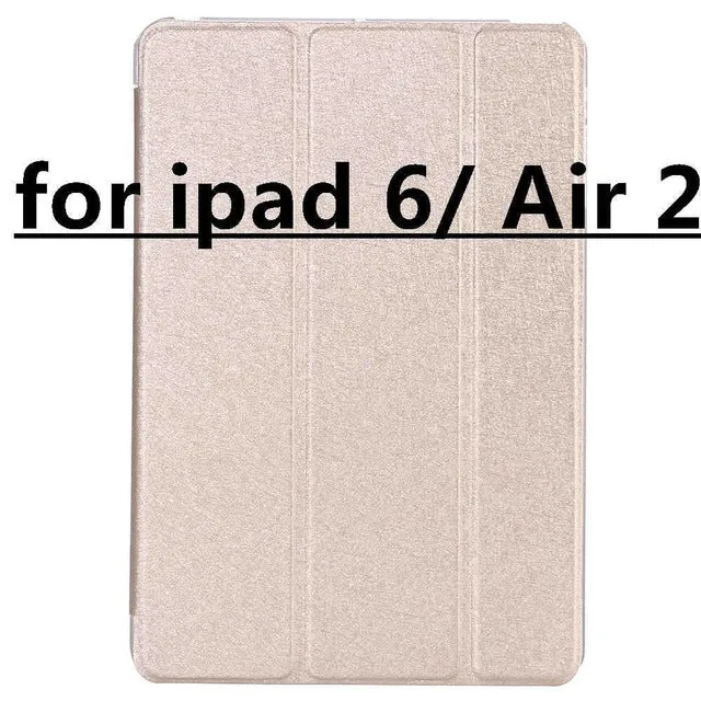 KISSCASE For ipad mini ipad5 6 Air 2 Flip Transparent Clear Silk Leather Case For ipad Air air2 Mini 1 2 3 4 Stand Full Cover