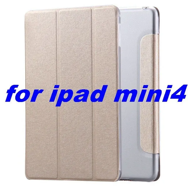 KISSCASE For ipad mini ipad5 6 Air 2 Flip Transparent Clear Silk Leather Case For ipad Air air2 Mini 1 2 3 4 Stand Full Cover