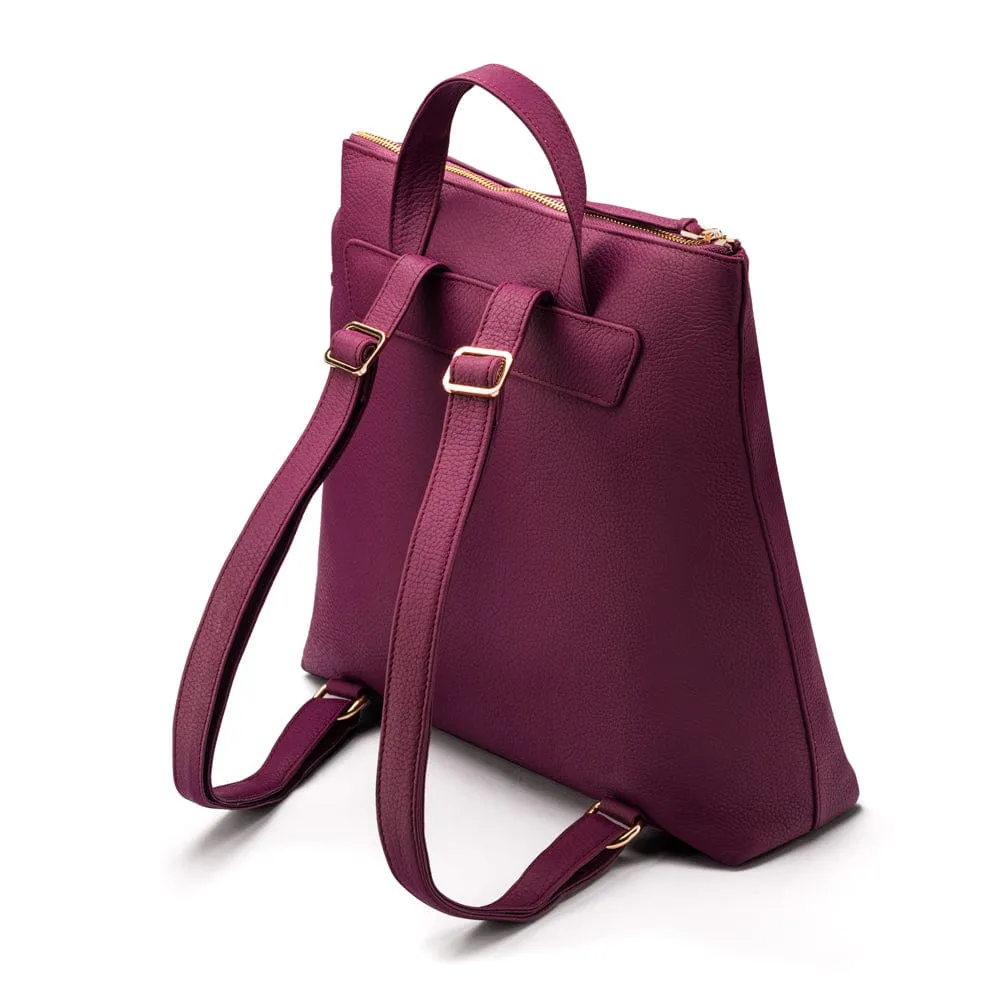 Leather 13" Laptop Backpack - Purple