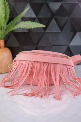 Light Pink Removable Fringe Fanny Pack