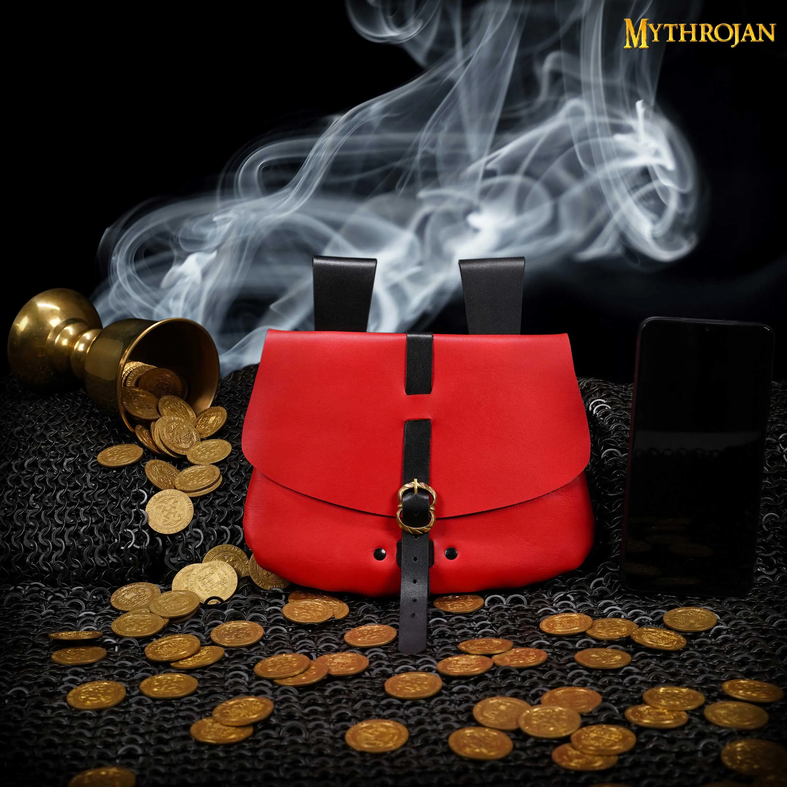 Medieval Leather Bag - Red