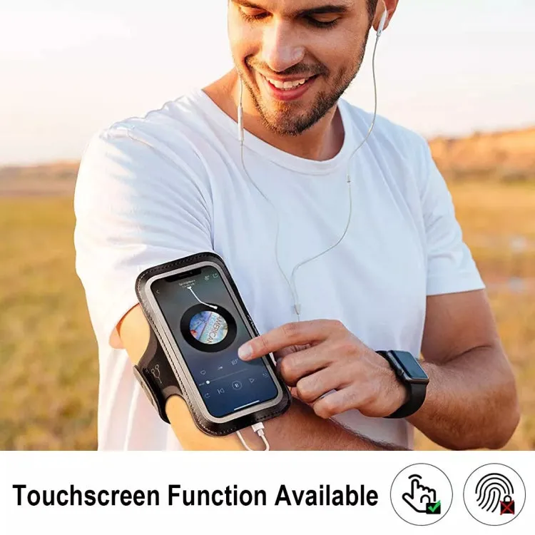 Mobile Phone Armband With Adjustable Strap & Key Pocket, Size: Medium Blue