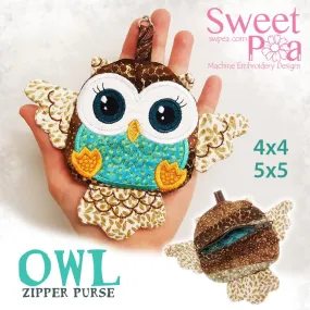 Owl Zipper Purse 4x4 5x5