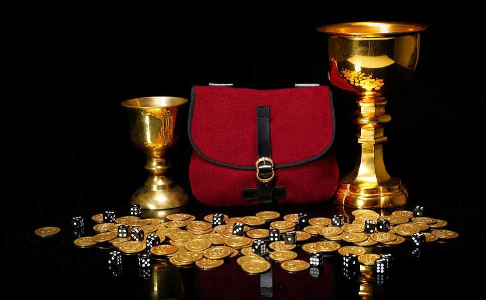 Red Wool Medieval Bag