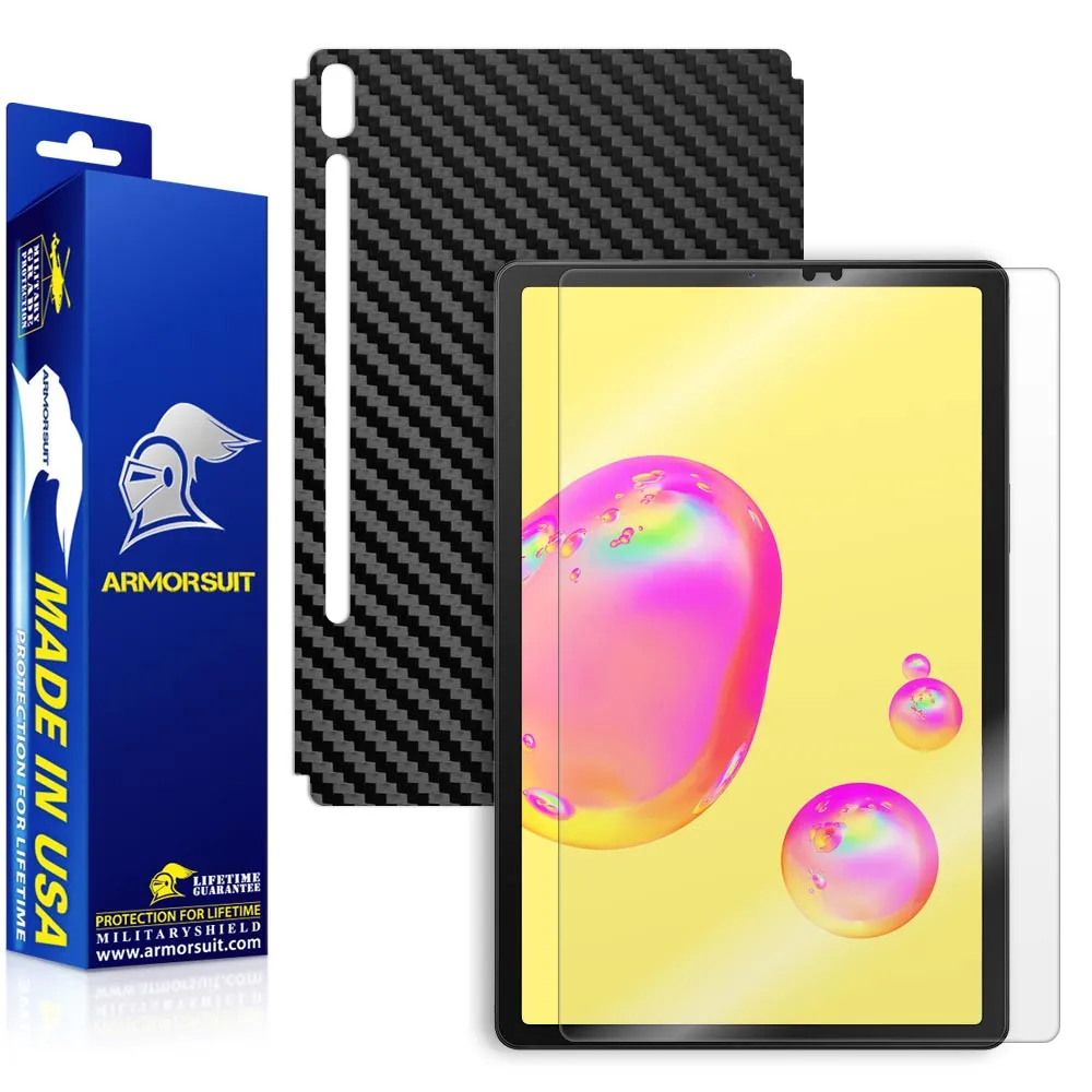 Samsung Galaxy Tab S5e Screen Protector   Black Carbon Fiber Skin