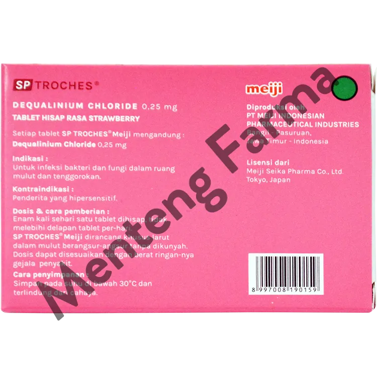 Tablet Hisap SP Troches Meiji (rasa strawberry) 12 Tablet - Atasi Gangguan Mulut dan Tenggorokan