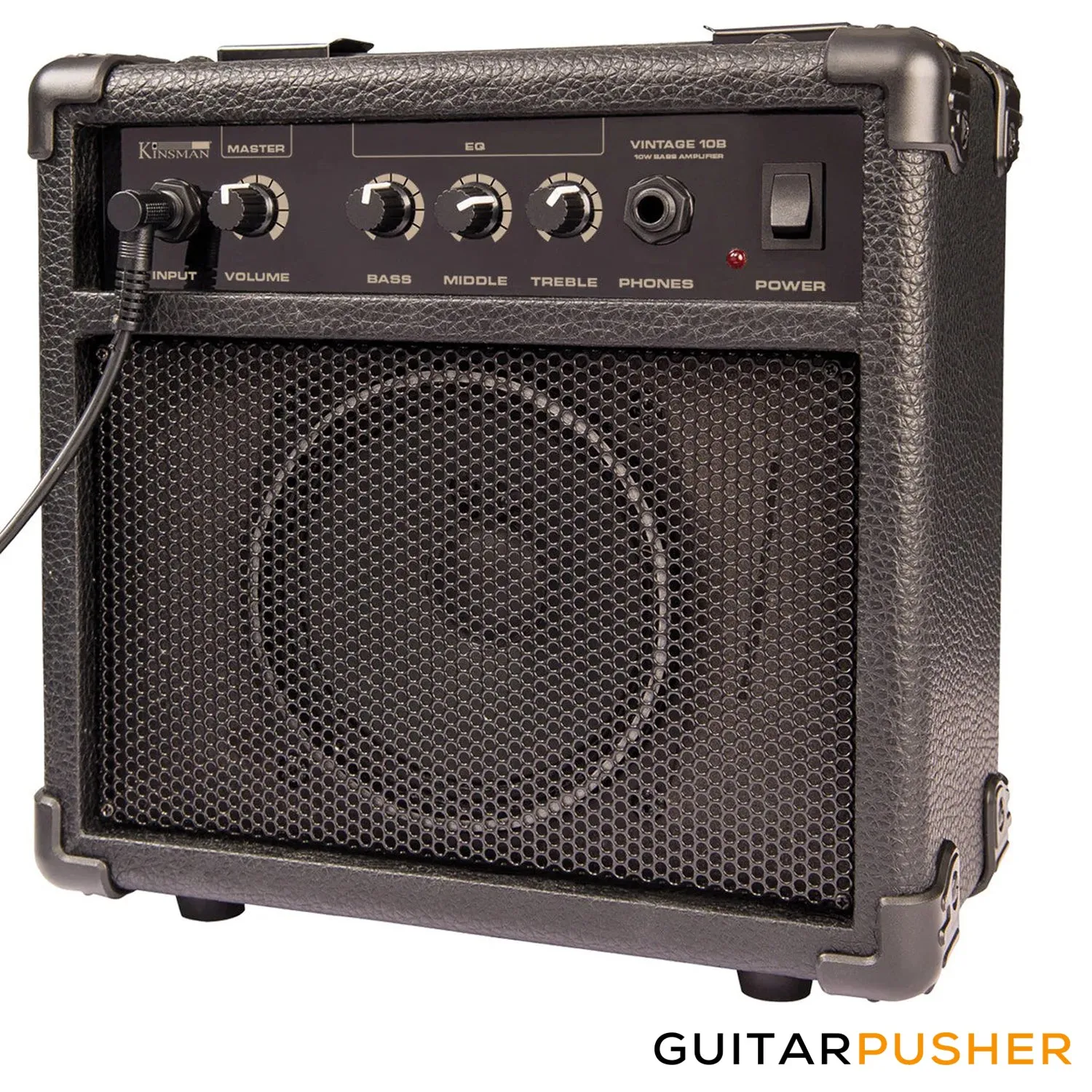 Vintage Coaster Series V495 5-String JB Bass w/ Kinsman 10-Watt Bass Amplifier, Gig Bag, & Accessories - Boulevard Black